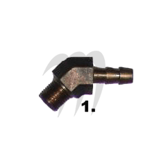 Photo Raccord laiton 45° durite essence 1/8 *1/4 - Pièces Jet Ski, accessoires et entretiens - Matos import