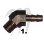 Raccord laiton 45° durite essence 1/8 *1/4