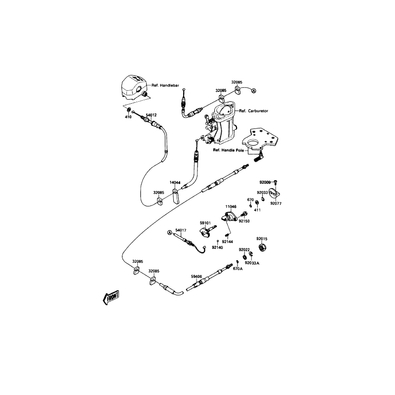 Cable starter pour jet ski Kawasaki 650 SX
